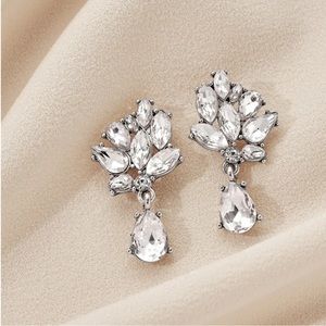 Olive & Piper Jasmine Drop Earrings Silver Bridal